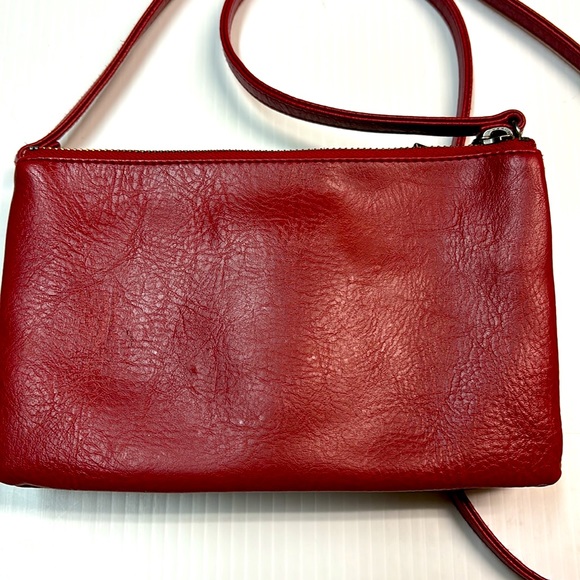 MATT & NAT Triplet Loom Vegan Leather Crossbody Bag in Coral Red. - Picture 5 of 14